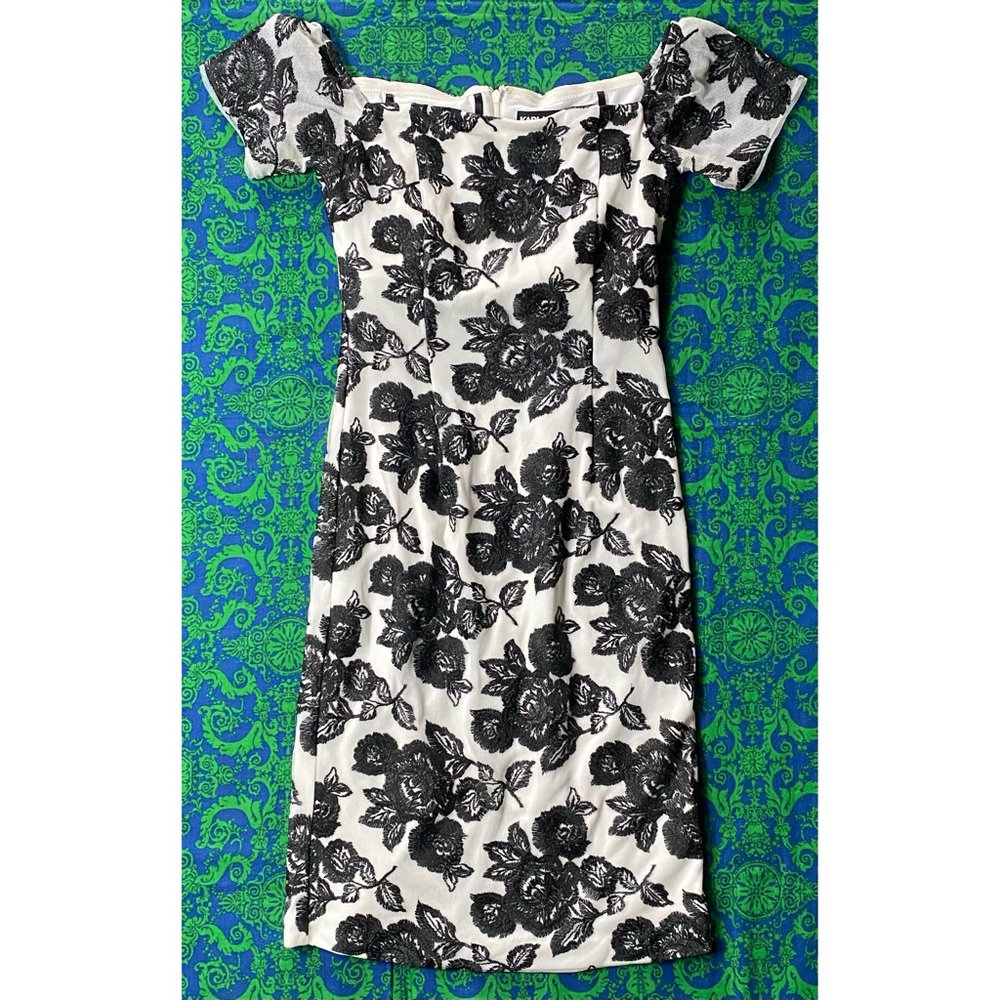 Karl Lagerfeld Floral Print Fitted Dress | Limited Edition | Black & White